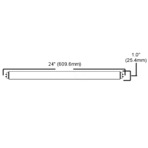 24 Inch 20W 2700K Warm White T9 Fluorescent Tube Light Bulb G13 Bi-Pin Base Pack of 10 N919