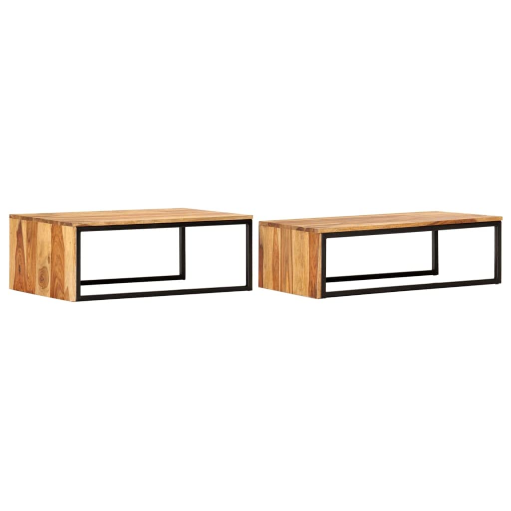 2 pcs Solid Sheesham Wood Nesting Tables U91860