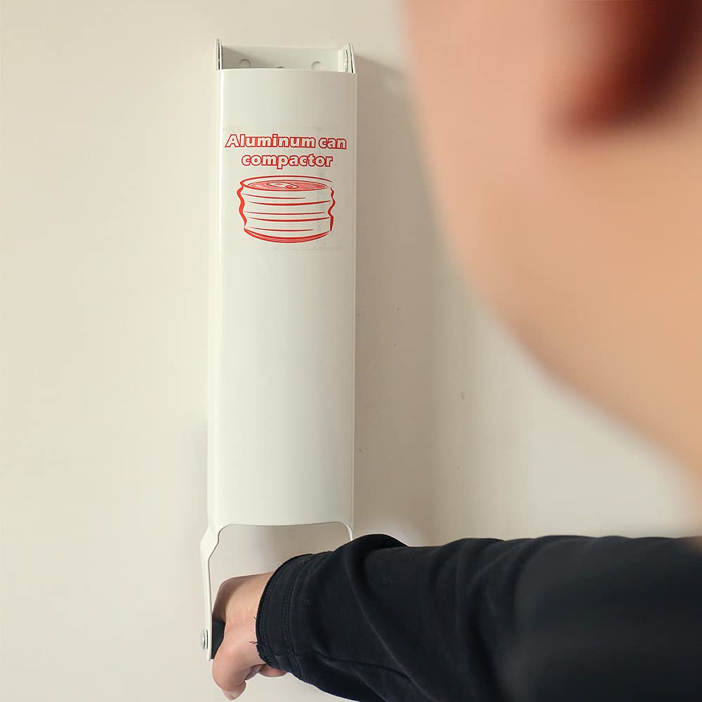 White Wall-Mounted Aluminum Can Crusher W230102