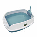 Blue High Sided Cat Litter Box with Scoop H9708
