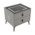 Light Grey Smart Nightstand with Wireless Charging C852713