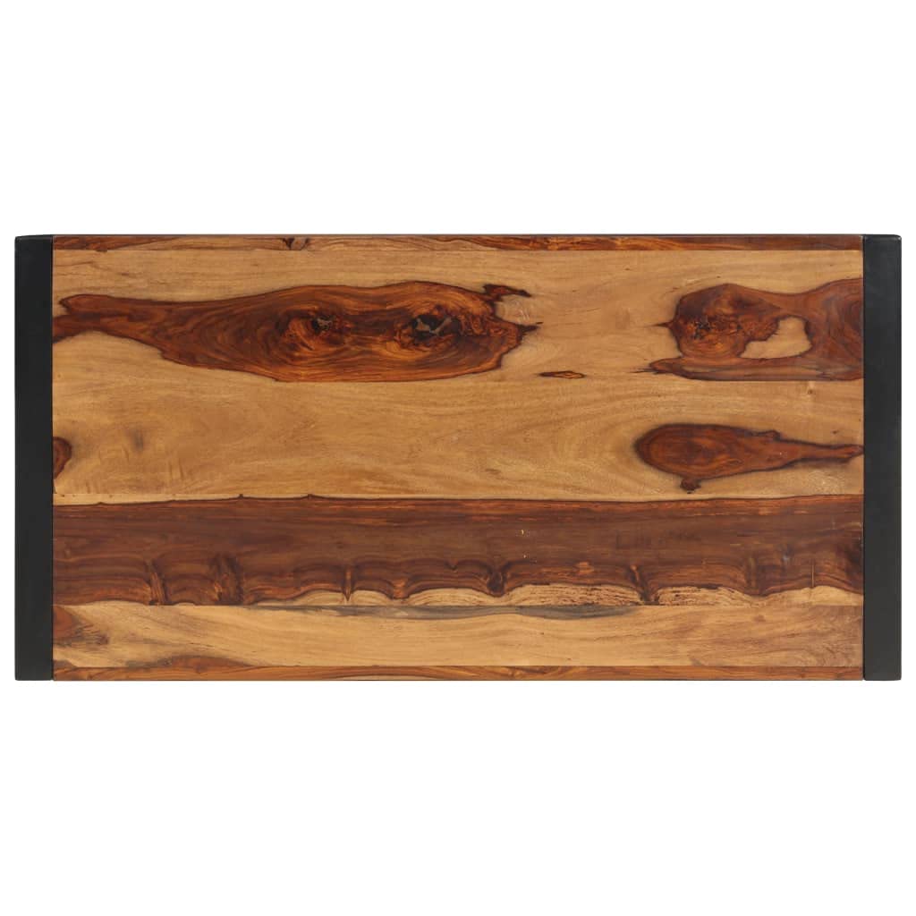 Solid Sheesham Wood Coffee Table with Steel Legs X711