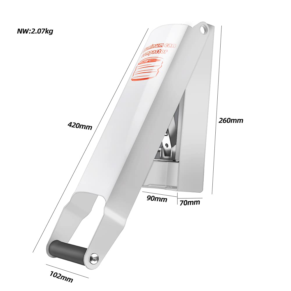 White Wall-Mounted Aluminum Can Crusher W230102