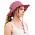 Ponytail Sun Hat Waterproof UPF 50+ Wide Brim I91193