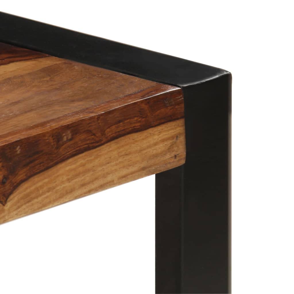 Brown Sheesham Wood Coffee Table with Steel Legs B720083