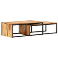 2 pcs Solid Sheesham Wood Nesting Tables U91860