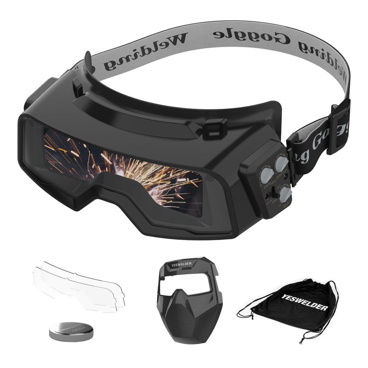 Auto-Darkening Welding Goggles with Mask Y64622