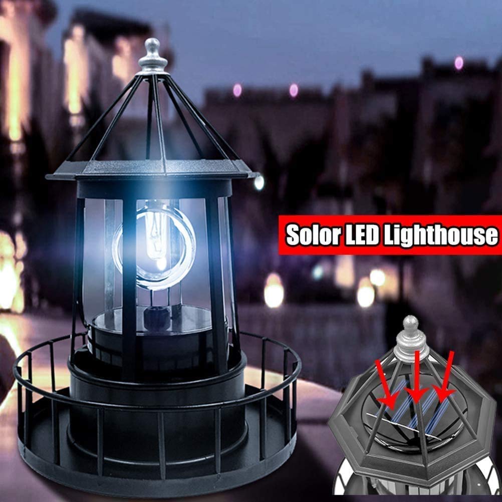 Black Waterproof Solar Outdoor Hanging Lighthouse Lamp E9206