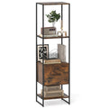 5-Tier Bookshelf with Drawer Narrow Bookcase X26538