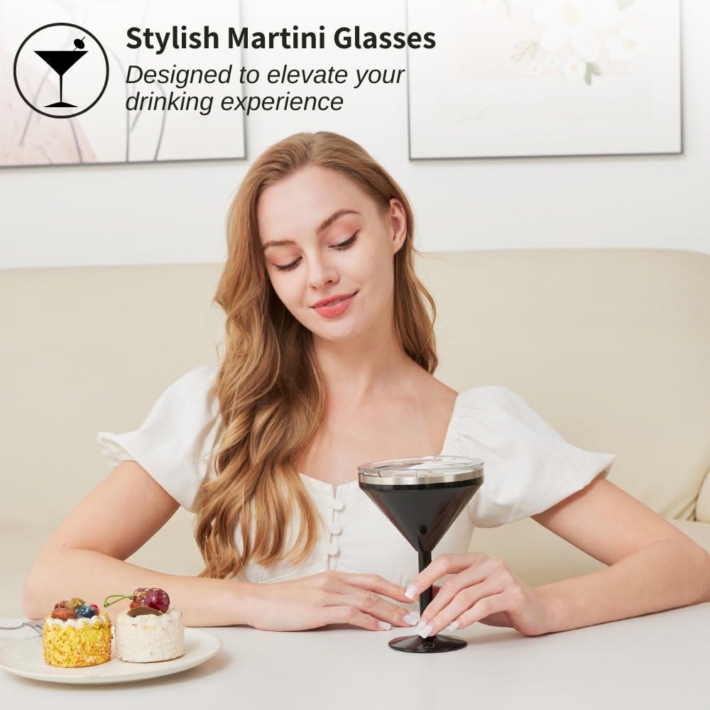8 oz Stainless Steel Insulated Martini Glass Set of 2 F6241