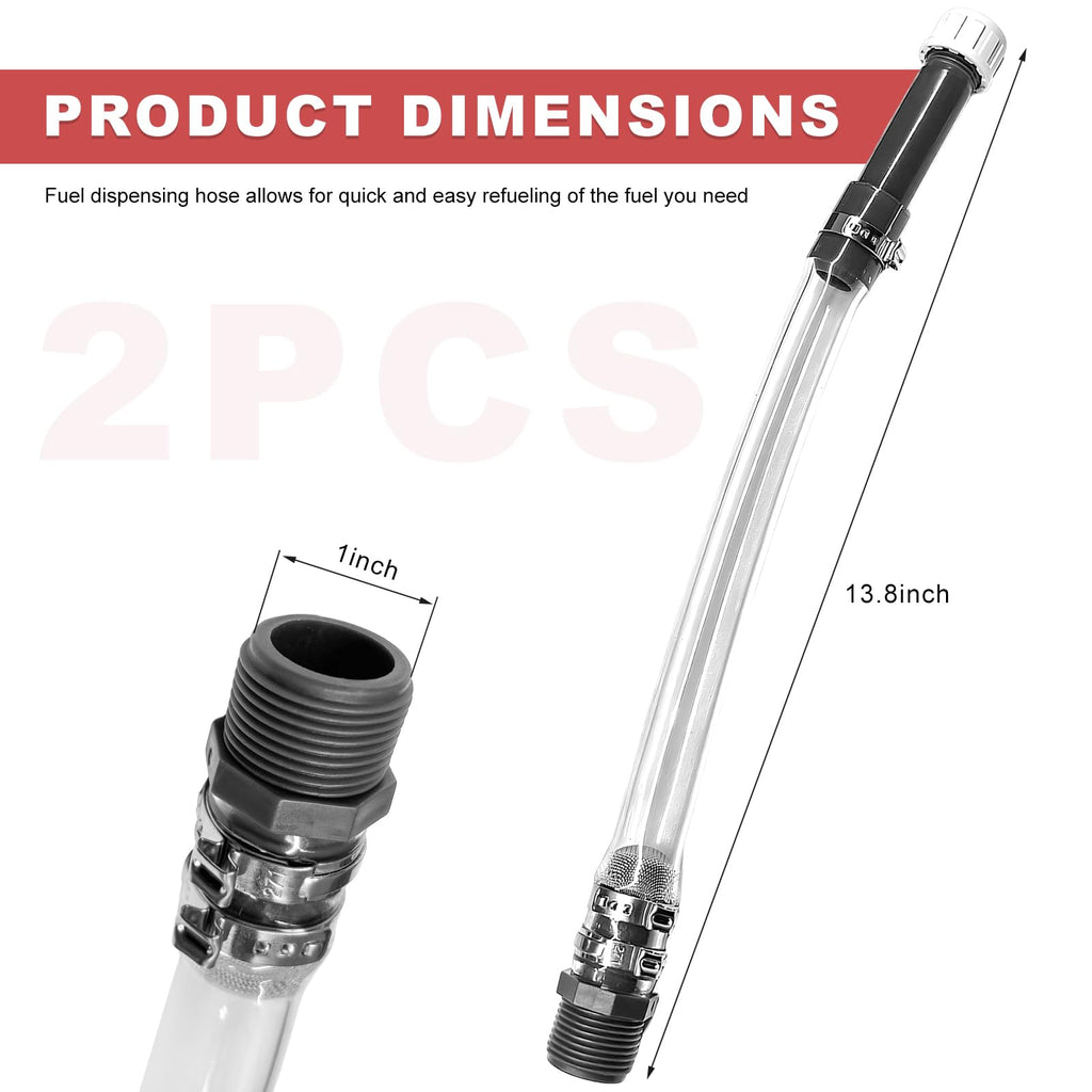 2PCS Clear Fuel Filler Jug Hose Quick Fill Spout P437