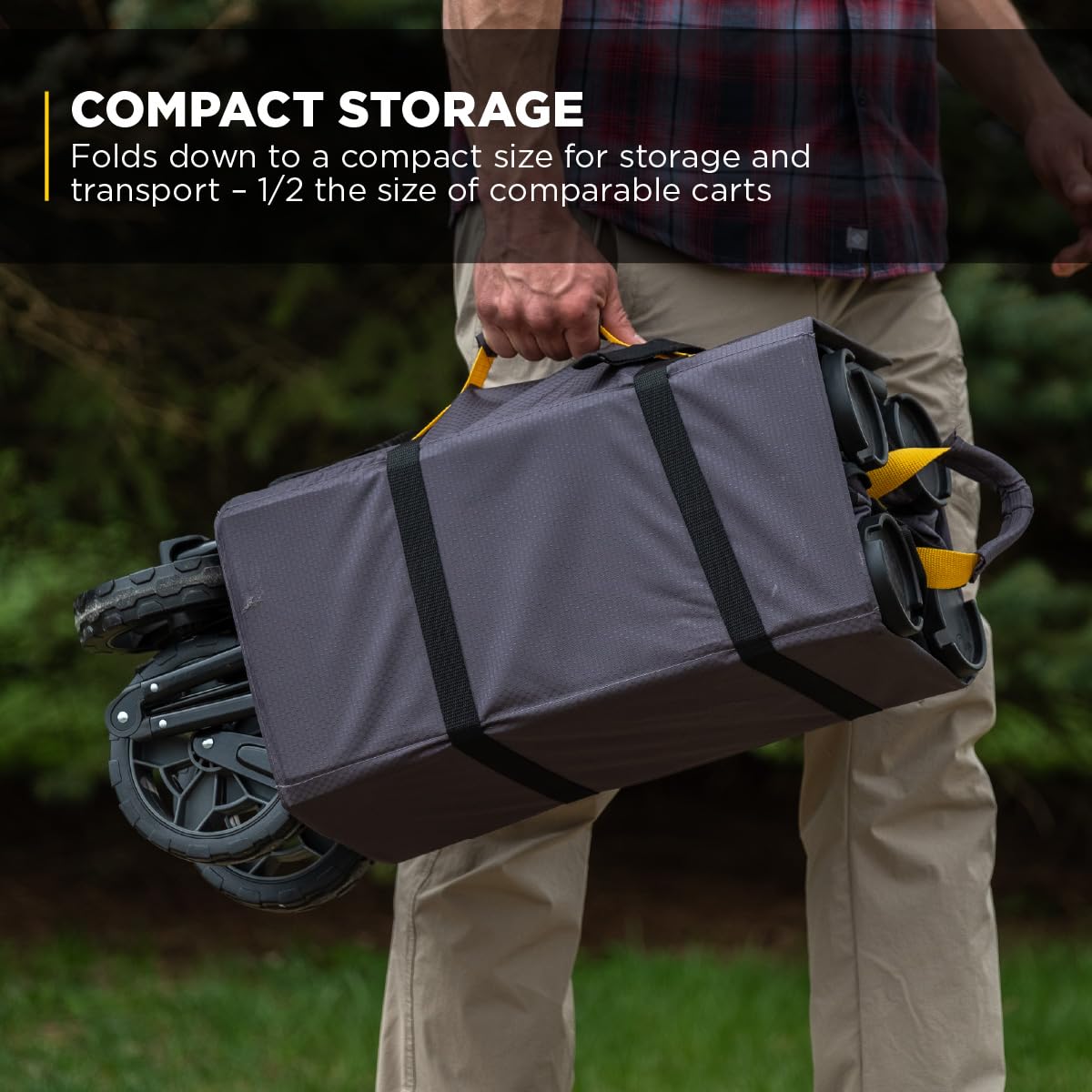 Collapsible Folding Outdoor Utility Wagon, 7 Cu Ft, Black Z12985