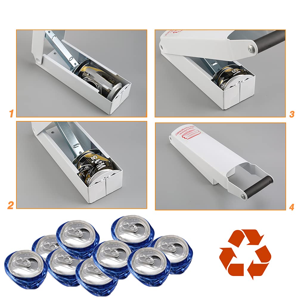 White Wall-Mounted Aluminum Can Crusher W230102