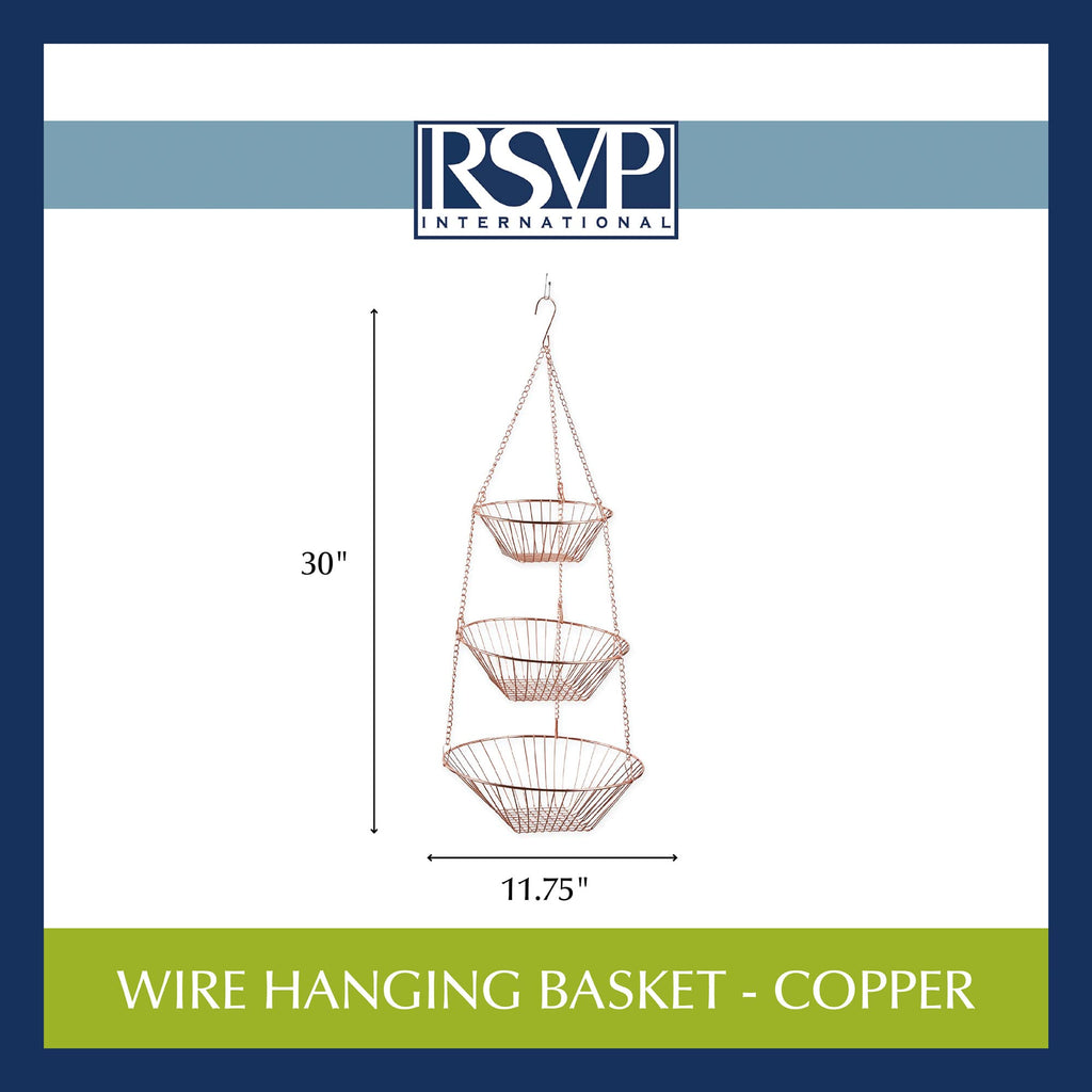 3-Tier Copper Wire Hanging Baskets W1533