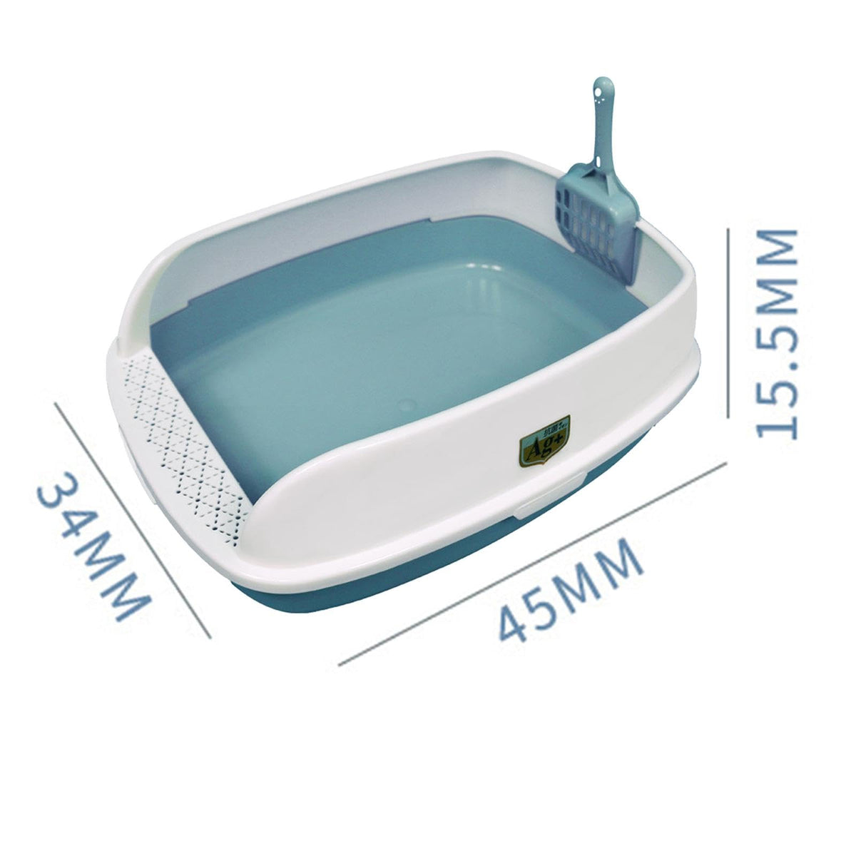 Blue High Sided Cat Litter Box with Scoop H9708