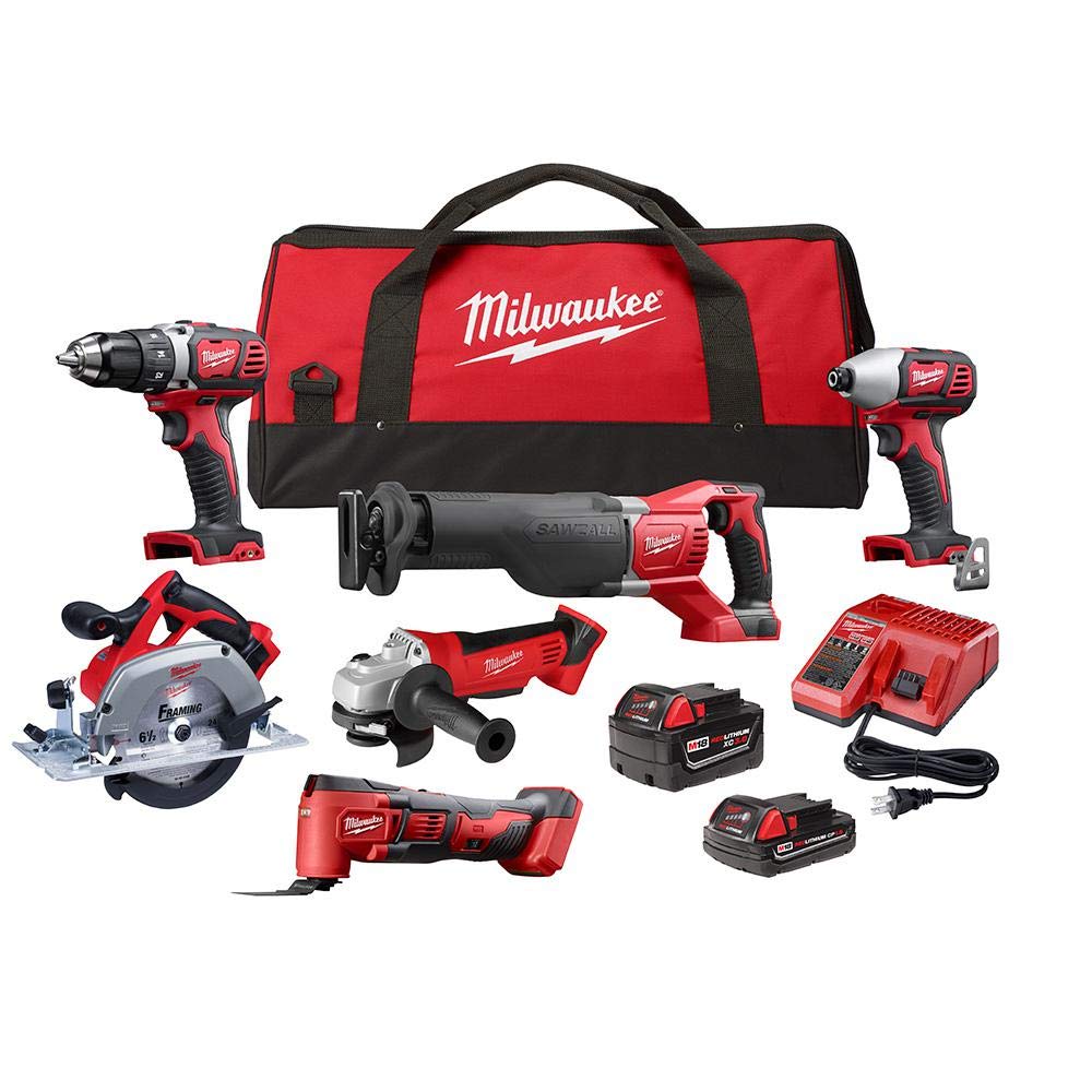 18-Volt Lithium-Ion Cordless 6-Tool Combo Kit with Batteries and Charger J192050