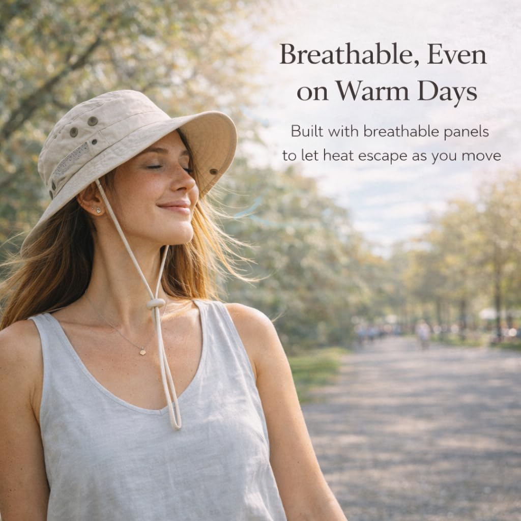 Ponytail Sun Hat Waterproof UPF 50+ Wide Brim I91193