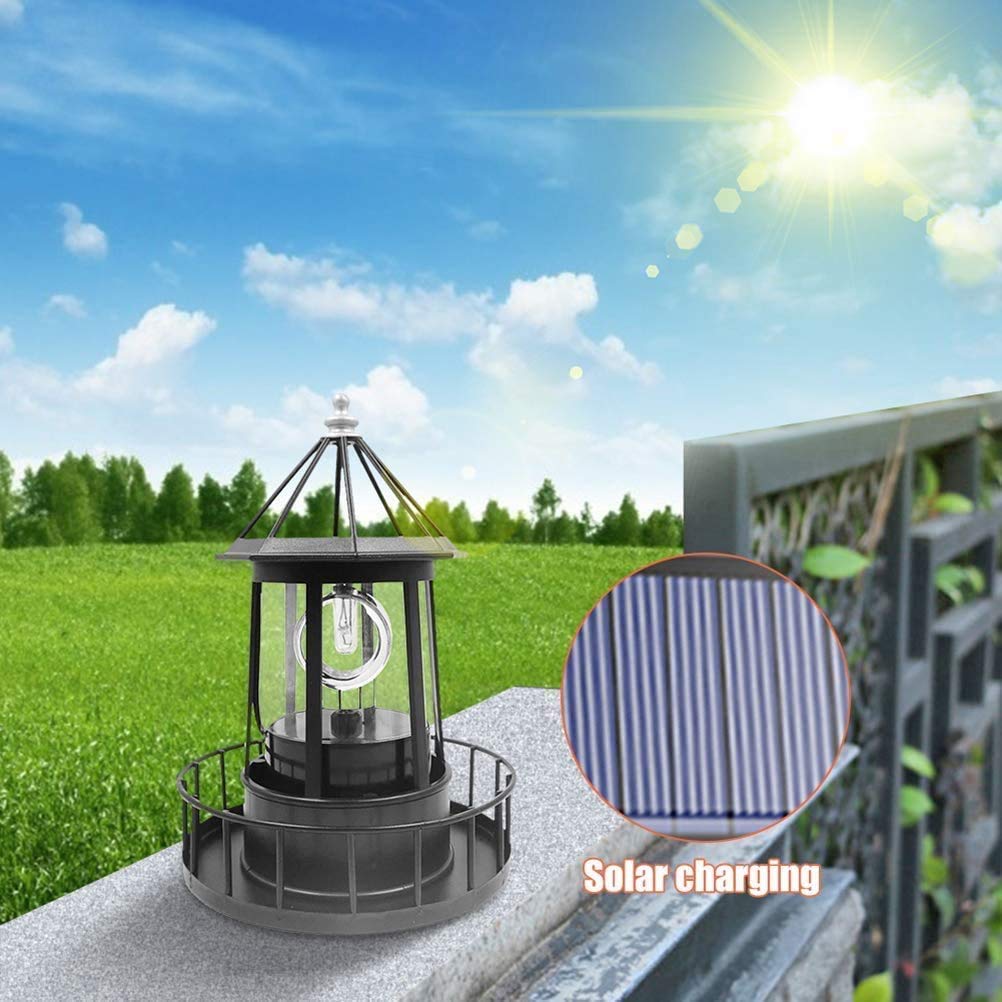 Black Waterproof Solar Outdoor Hanging Lighthouse Lamp E9206