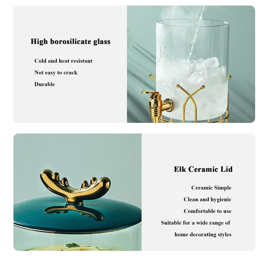 Glass Beverage Dispenser with Stand and Spigot K277473