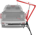 Hydraulic Pickup Truck Crane, 1000 Lbs Capacity, 360° Swivel, Red N2278