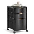 Black 3 Drawer Rolling File Cabinet with Wheels N17820
