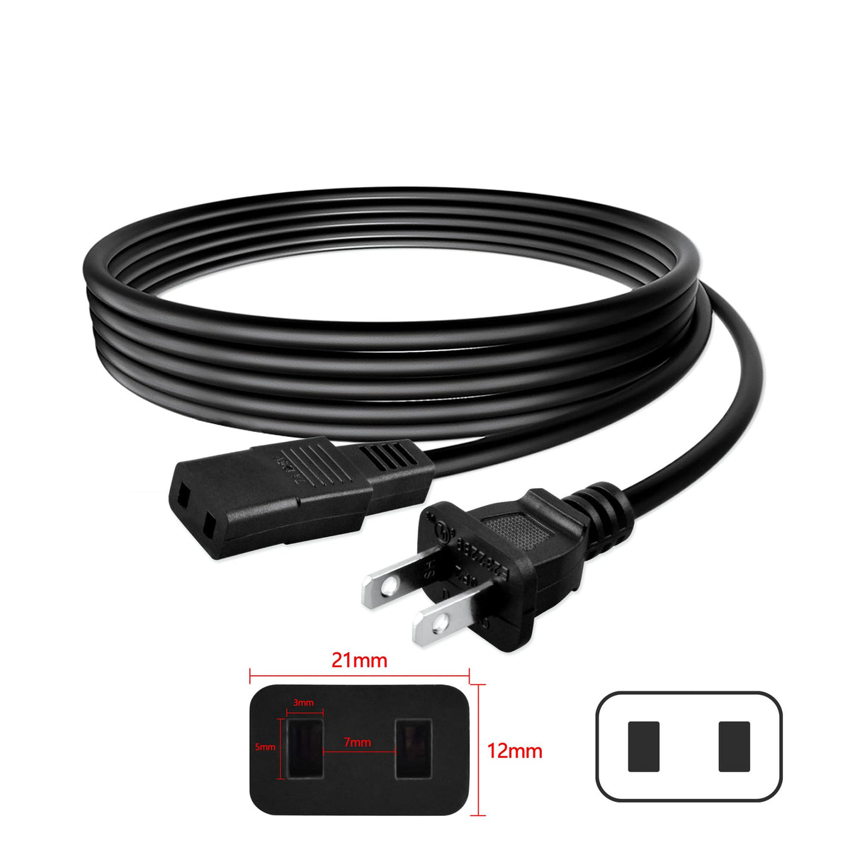 AC Power Cord Charging Cable 110V - 240V Household Cord C2228