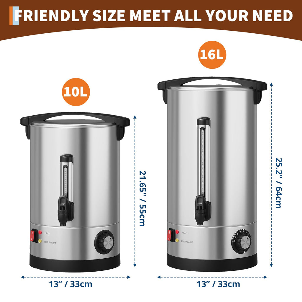 10L Stainless Steel Commercial Coffee Urn P81823
