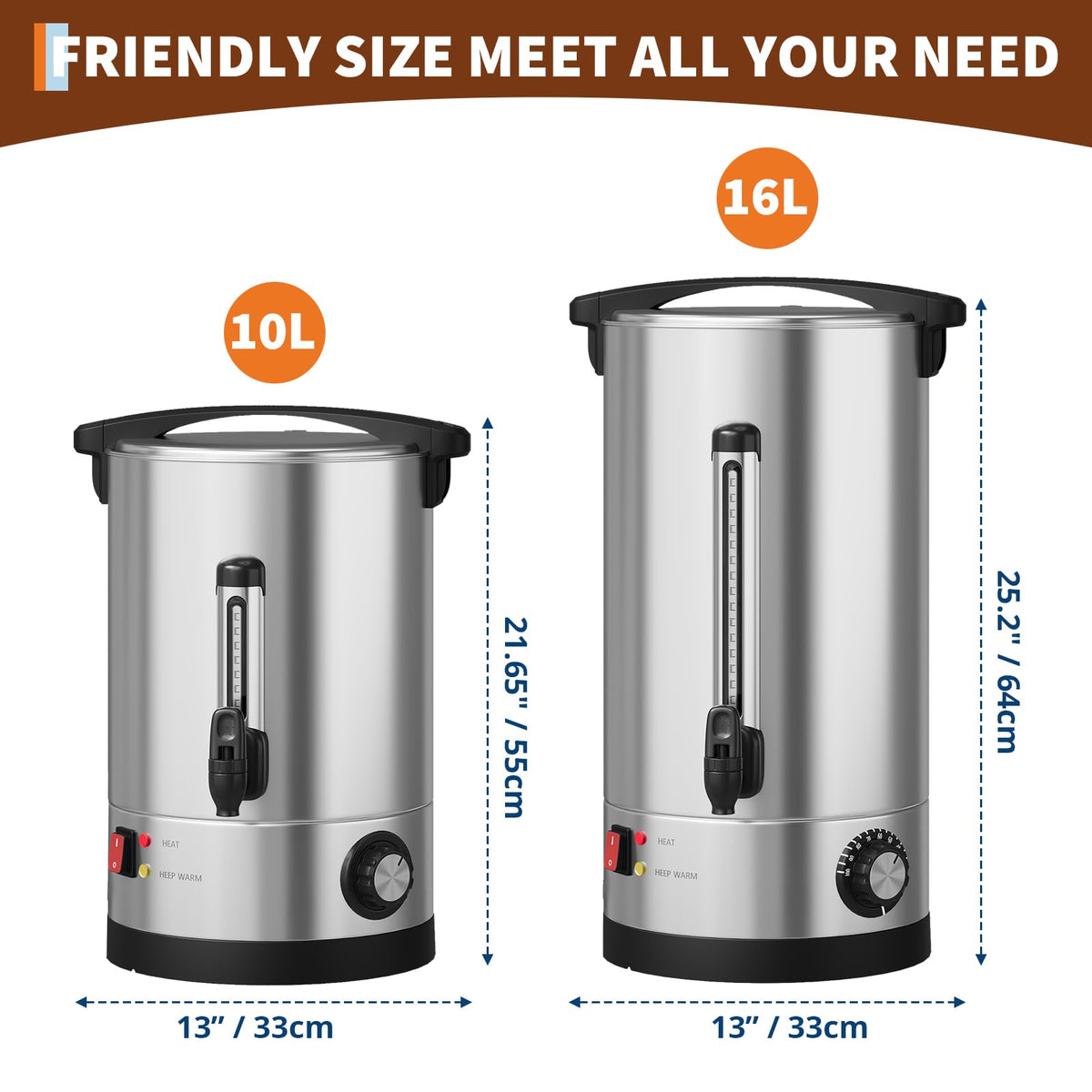10L Stainless Steel Commercial Coffee Urn P81823