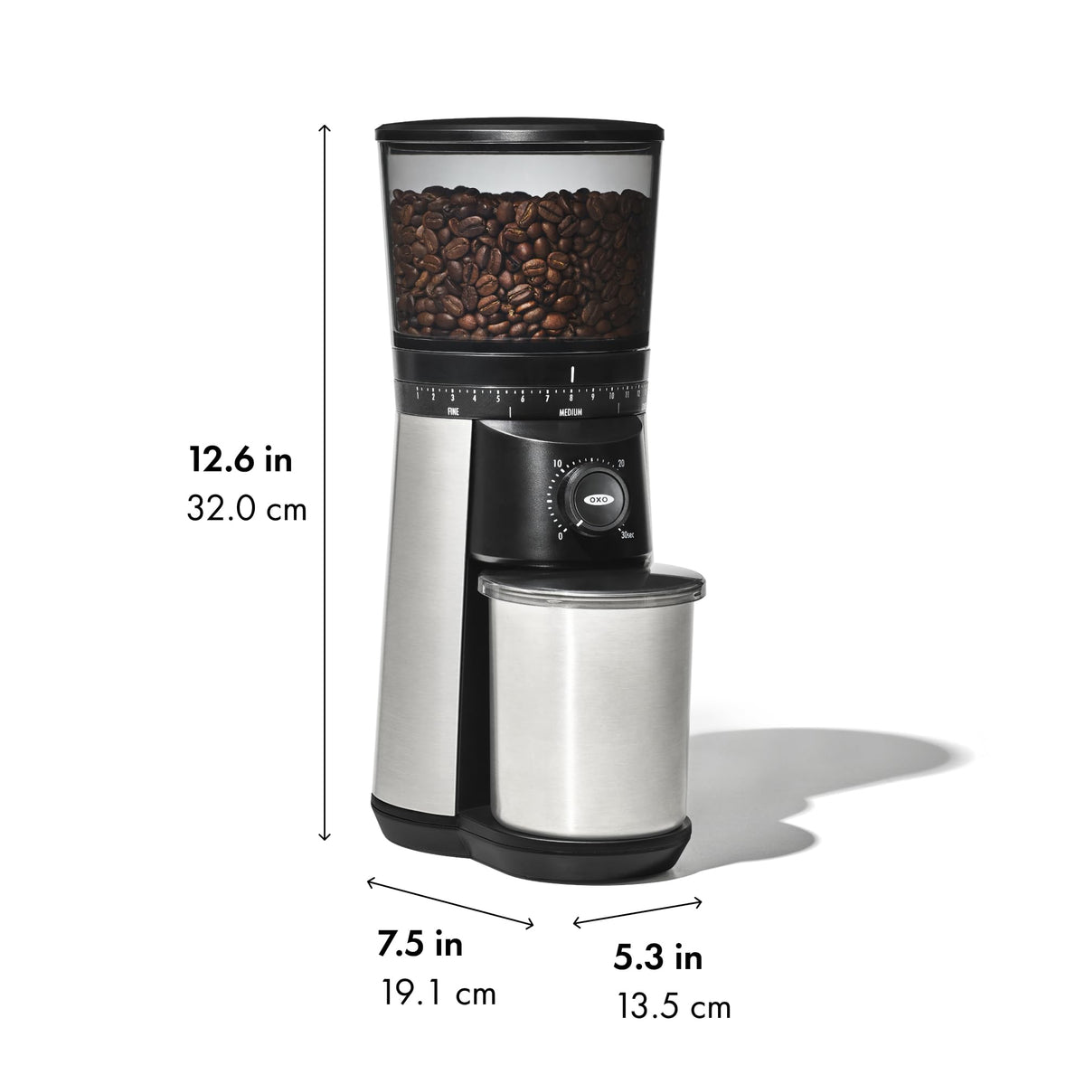Electric Coffee Bean Grinder 12 Oz Silver Y796