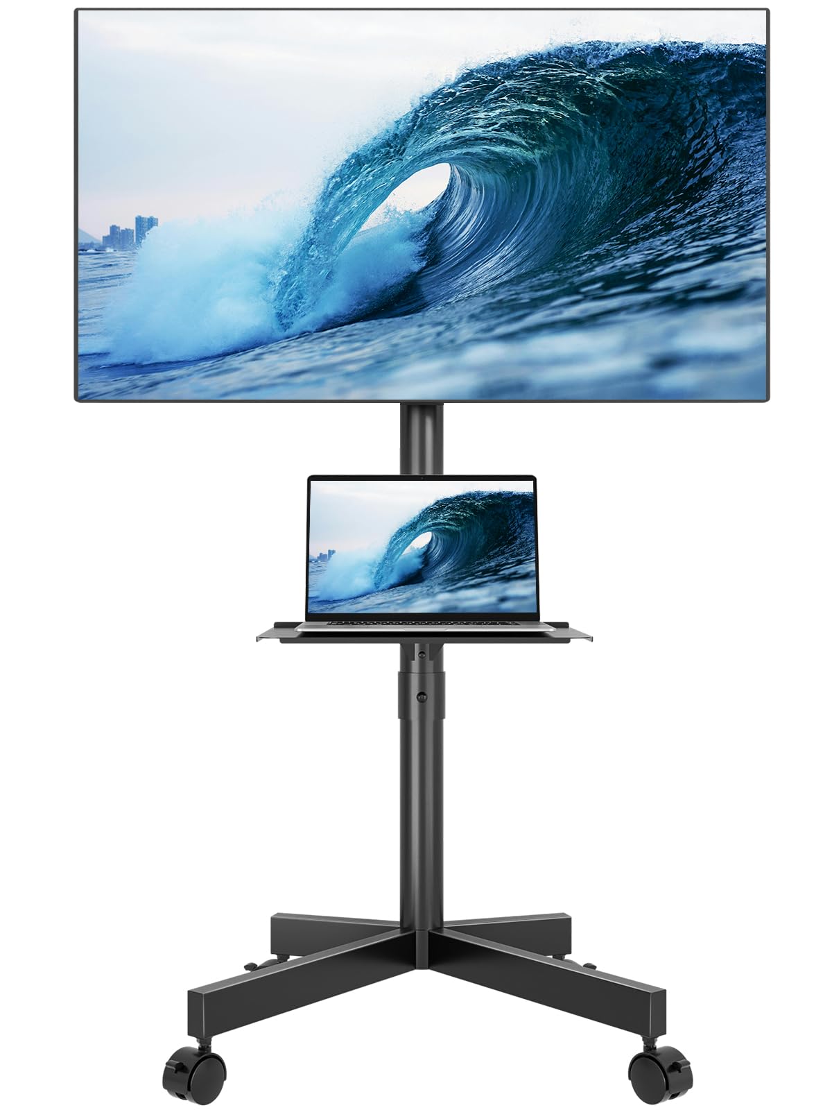 Black Rolling TV Stand for 23-65 Inch TVs Z627