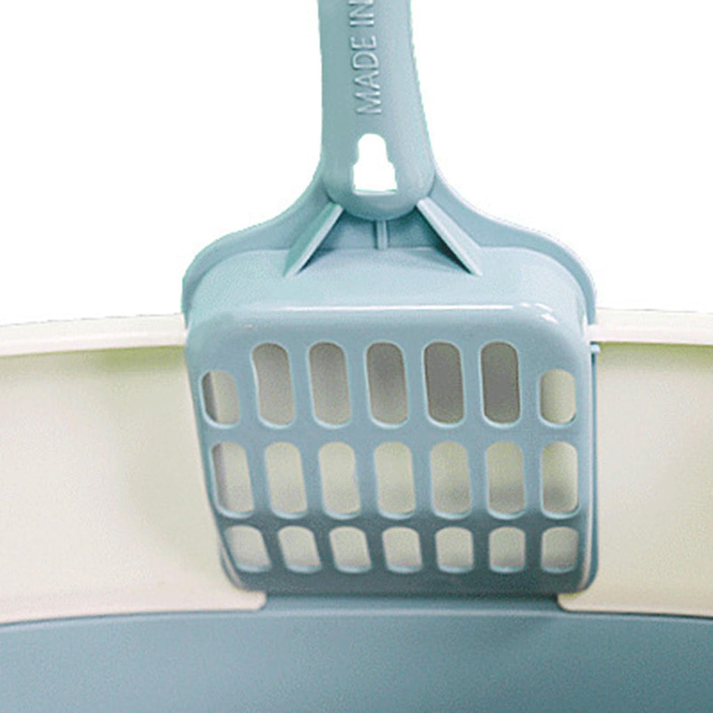 Blue High Sided Cat Litter Box with Scoop H9708