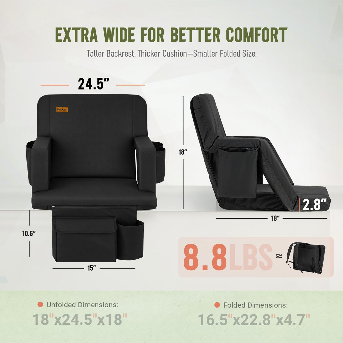 Stadium Seat with Back Support and Armrests U3373