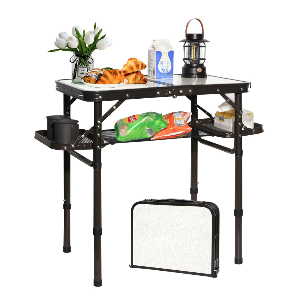 Folding Aluminum Camping Table 3-Height Adjustable with Carry Handle E1924