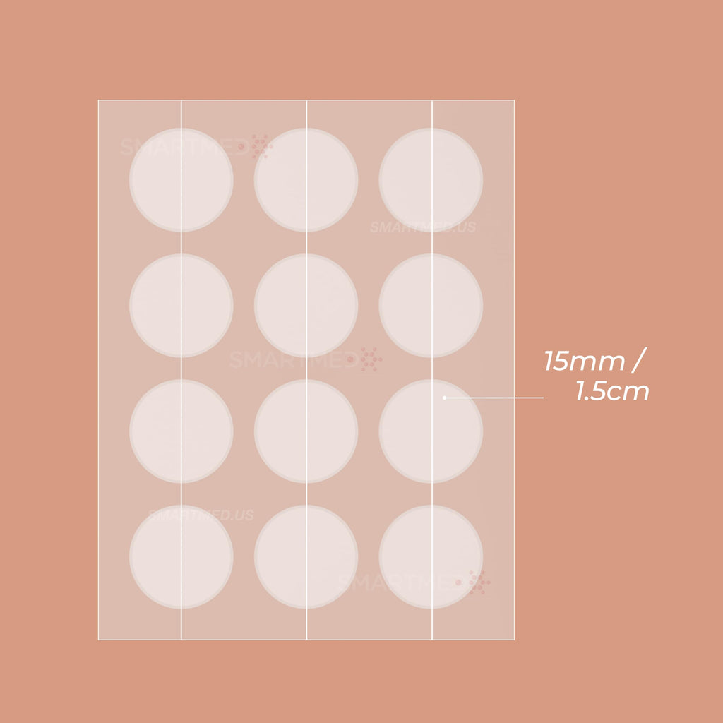 15 mm Hydrocolloid Cold Sore Patches with Lysine, Honey, Zinc & Lemon Balm, 24 Count Z378