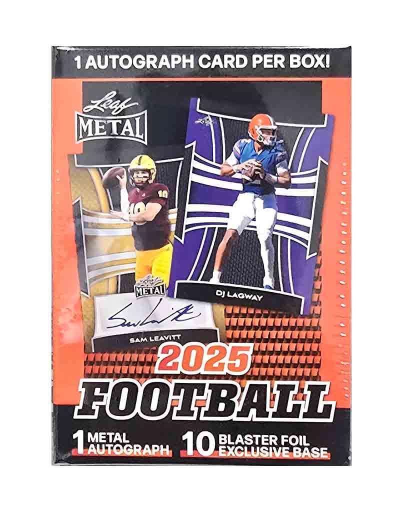 Football Trading Card Blaster Box with 1 Metal Autograph P3707