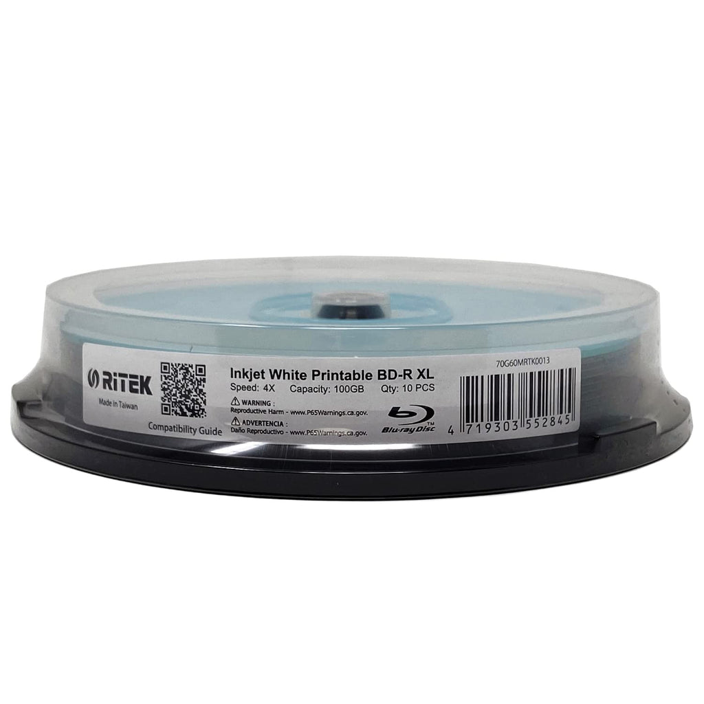 10 Pack 100GB White Inkjet Printable BD-R XL Disc L8689