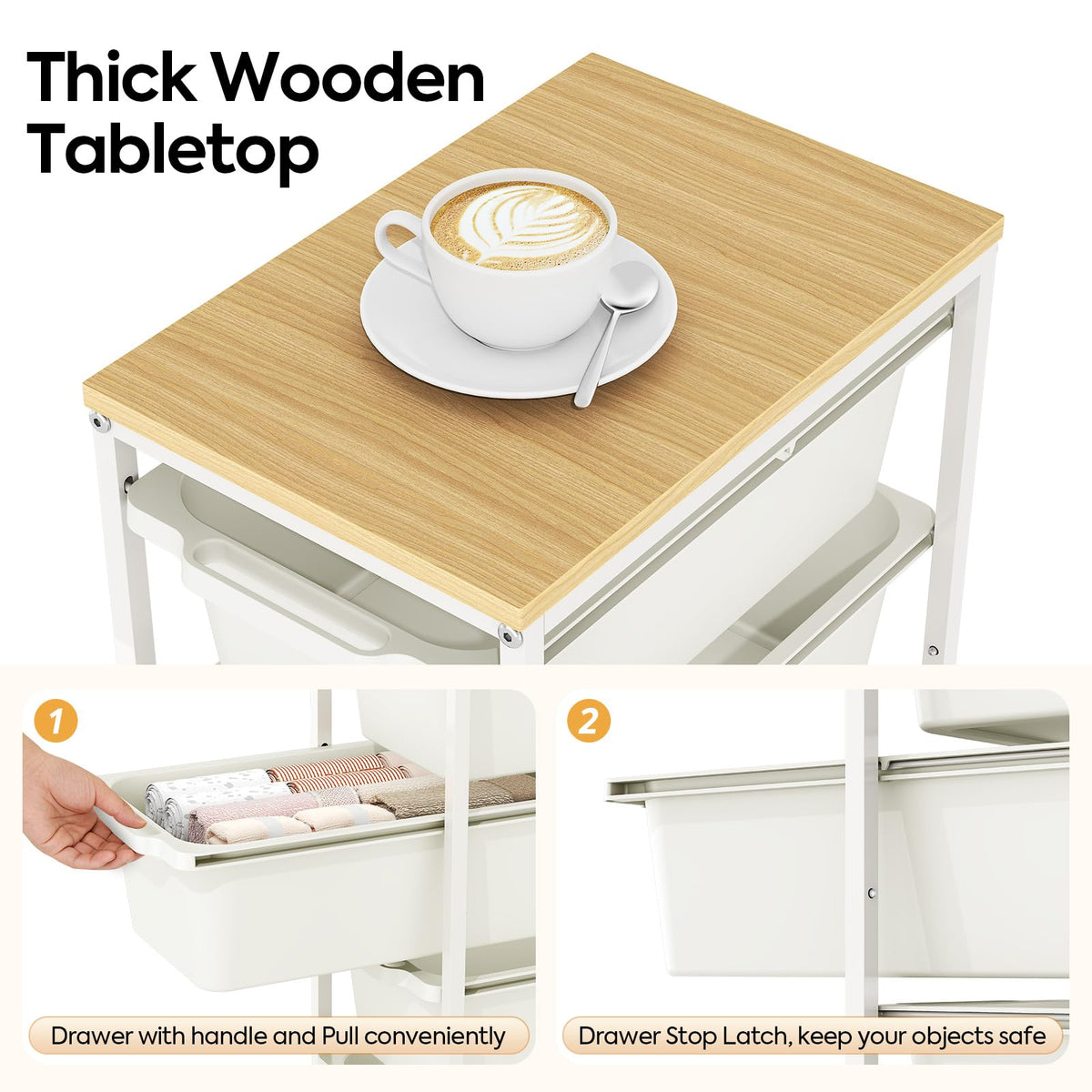 Slim Rolling Cart with 4 Drawers Y3575