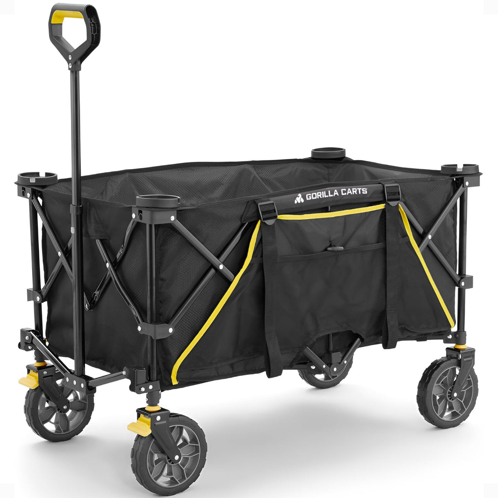 Collapsible Folding Outdoor Utility Wagon, 7 Cu Ft, Black Z12985