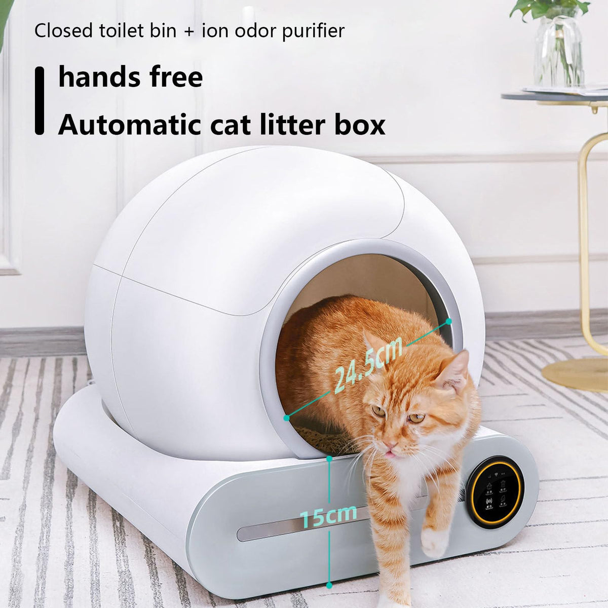Covered Self-Cleaning Litter Box with Disposable Trays O699