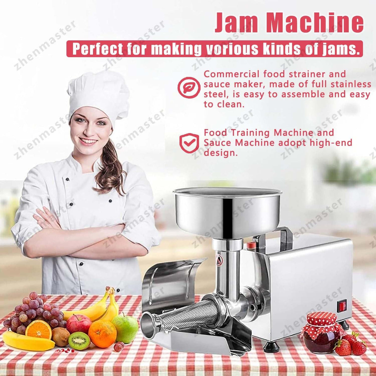 450W Stainless Steel Electric Tomato Strainer E6351