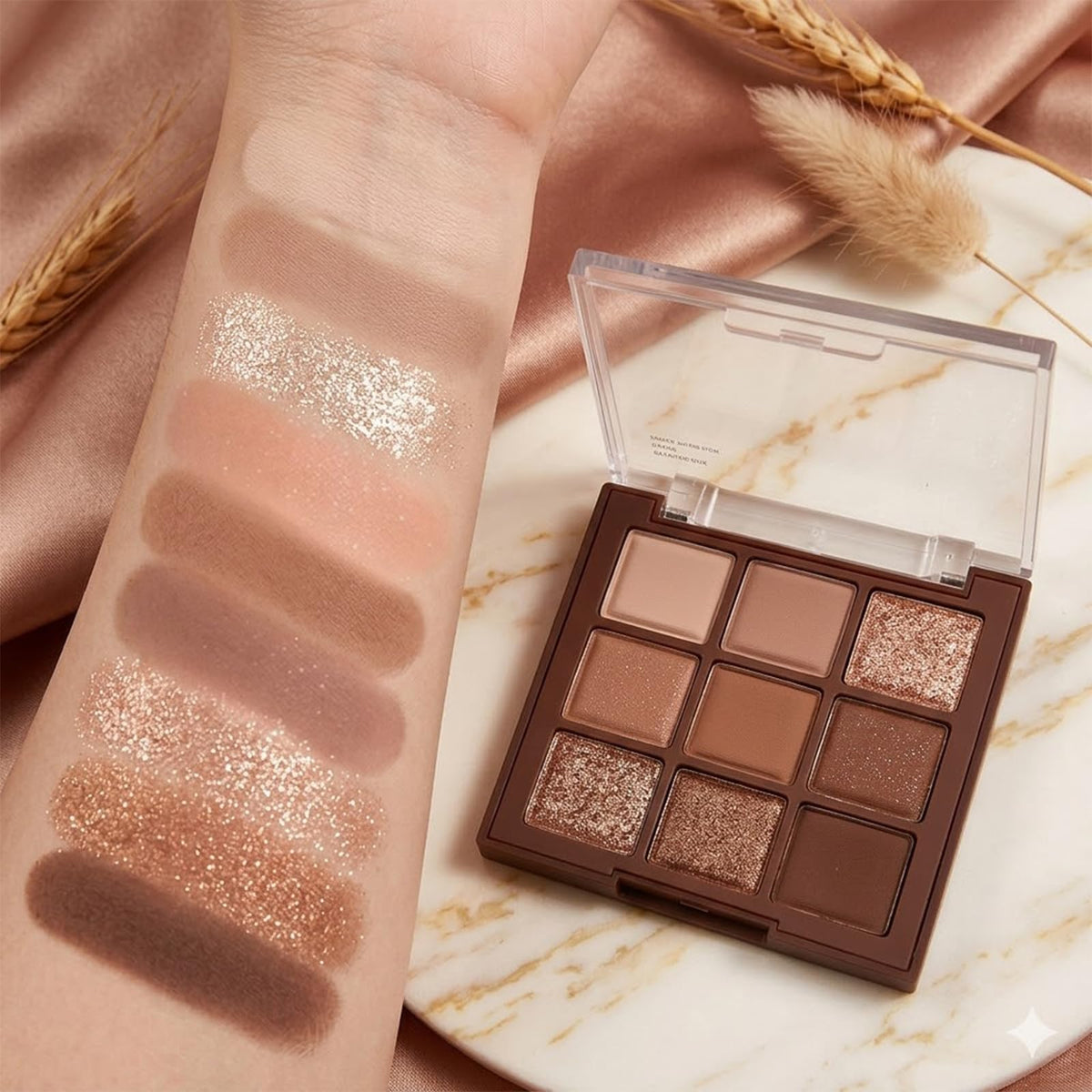 9 Colors Matte Shimmer Glitter Eyeshadow Palette Y7288