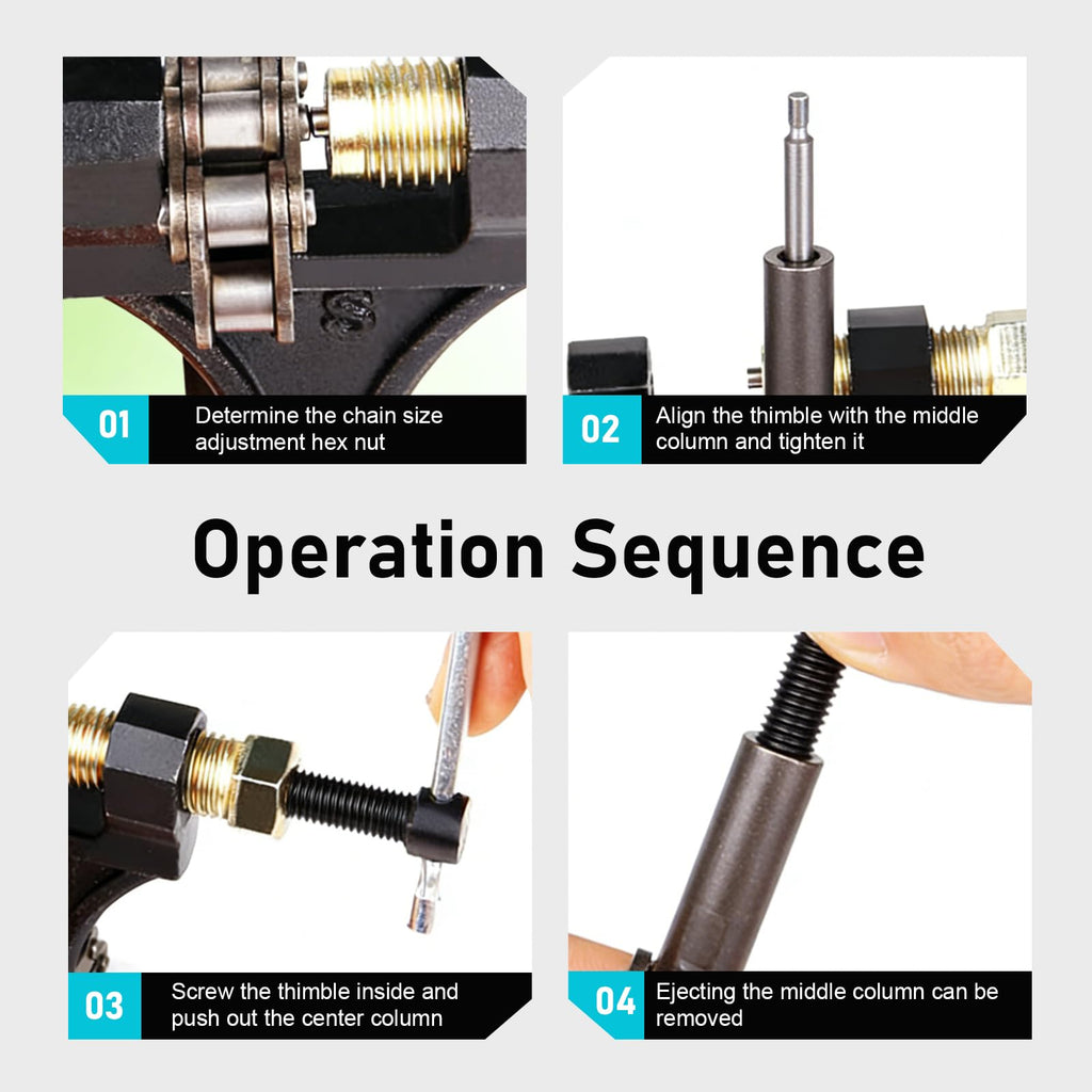 Heavy-duty Alloy 420-530 Roller Chain Breaker Tool with Grip P106722