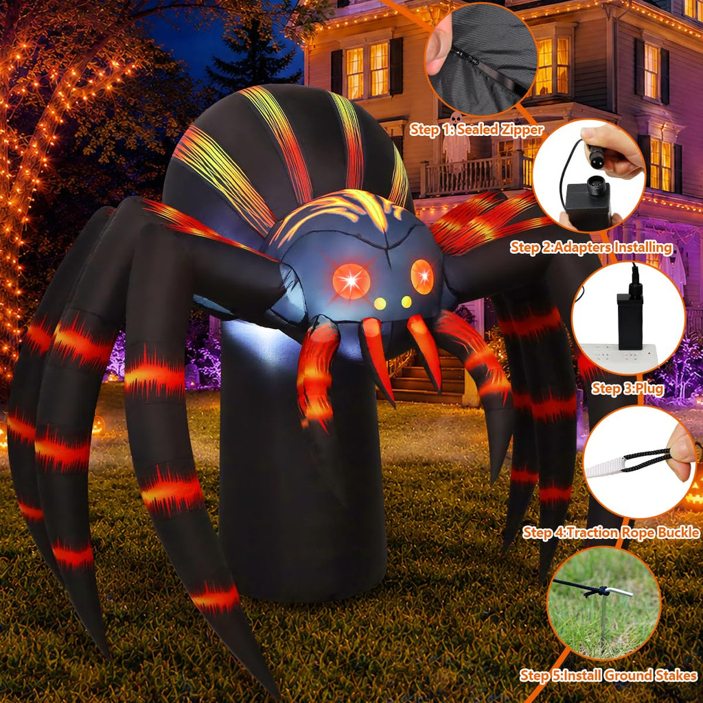 7FT Halloween Inflatables Yard Decor with LEDs N605198
