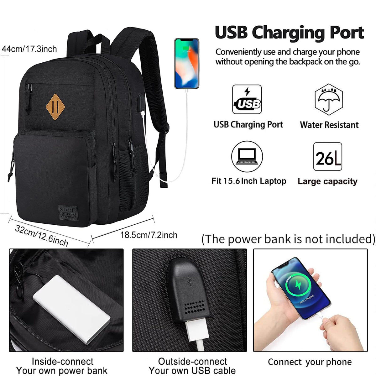Anti Theft Laptop Backpack with USB Charging Port O15592