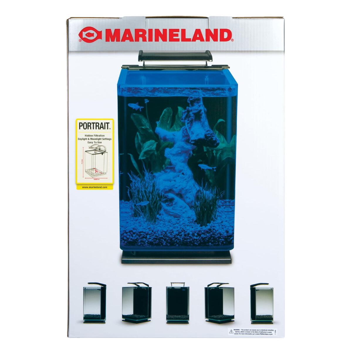 Glass LED Aquarium Kit, 5 Gallons, Hidden Filtration, Black C852