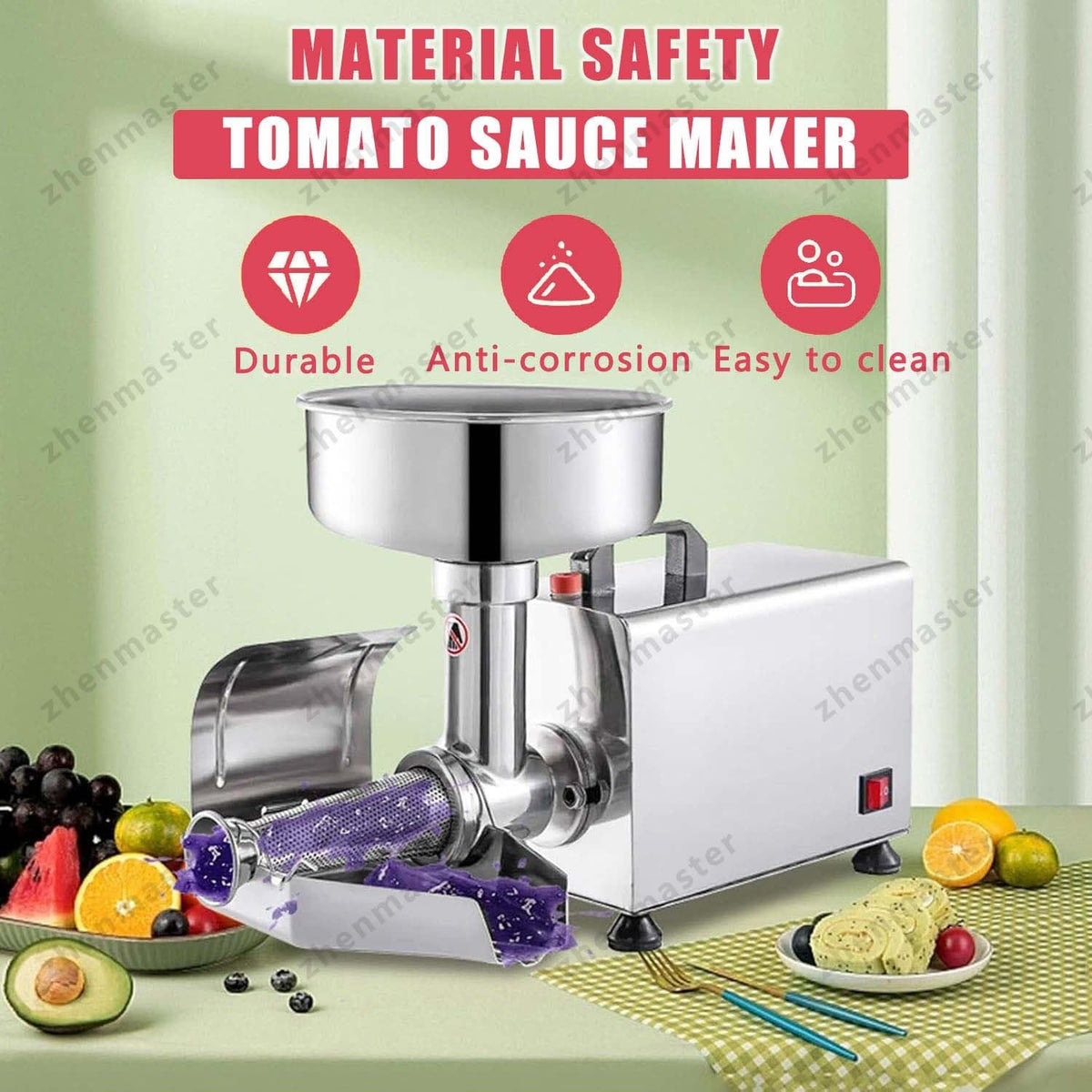 450W Stainless Steel Electric Tomato Strainer E6351