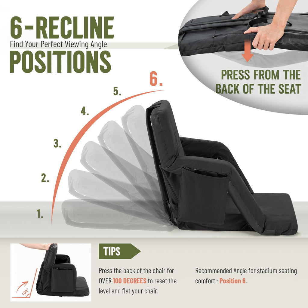 Stadium Seat with Back Support and Armrests U3373