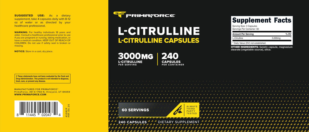 L-Citrulline 3000mg 240 Capsules U1069