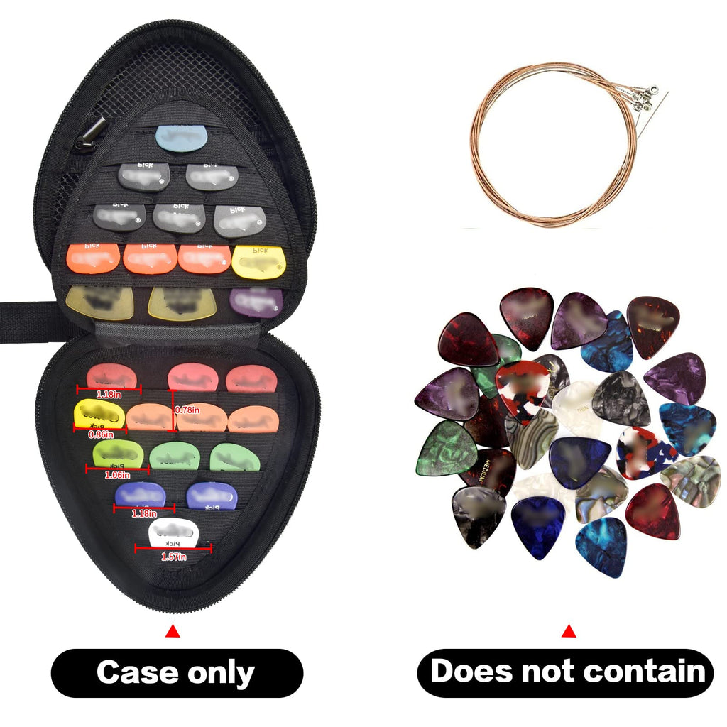 Black Guitar Pick Case with Mesh Pocket X551