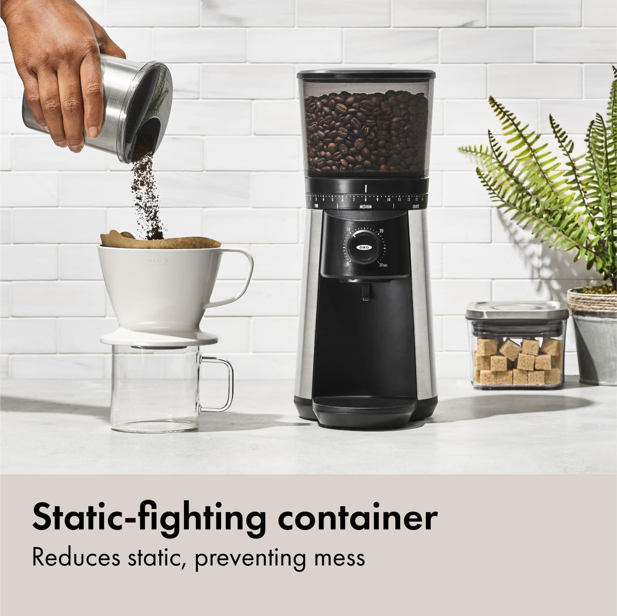 Electric Coffee Bean Grinder 12 Oz Silver Y796